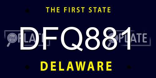 DFQ881 Delaware License Plate