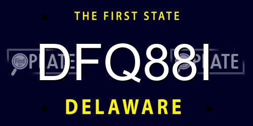 DFQ88I Delaware License Plate