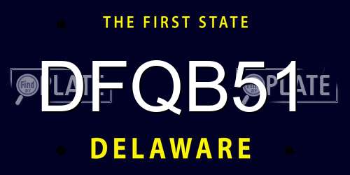 DFQB51 Delaware License Plate