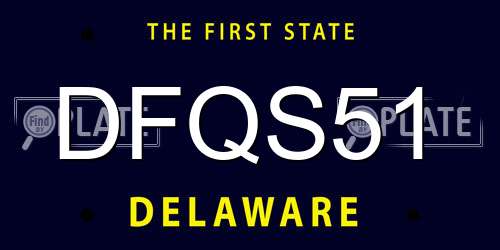 DFQS51 Delaware License Plate