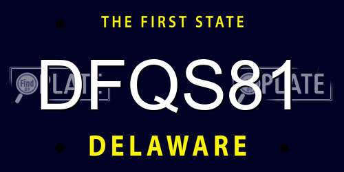DFQS81 Delaware License Plate