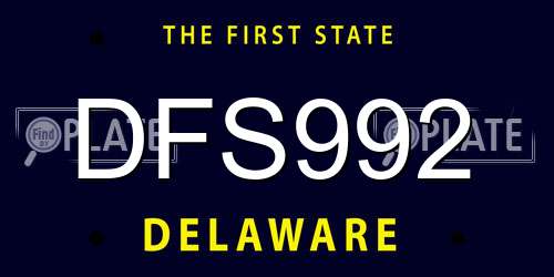 DFS992 Delaware License Plate