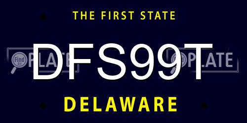 DFS99T Delaware License Plate