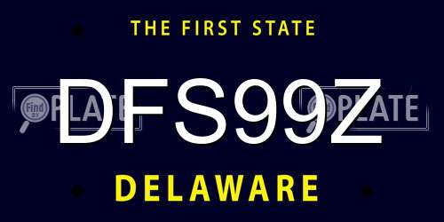 DFS99Z Delaware License Plate