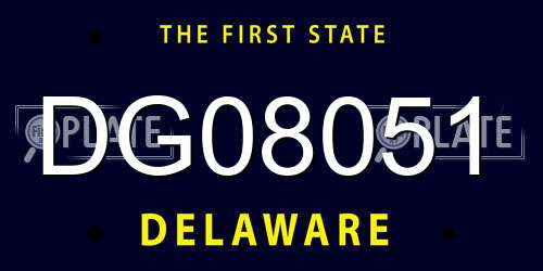 DG08051 Delaware License Plate