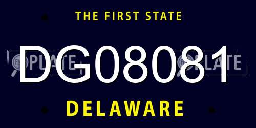DG08081 Delaware License Plate