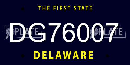 DG76007 Delaware License Plate