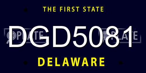 DGD5081 Delaware License Plate
