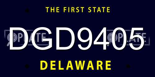 DGD9405 Delaware License Plate