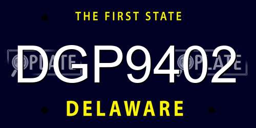 DGP9402 Delaware License Plate