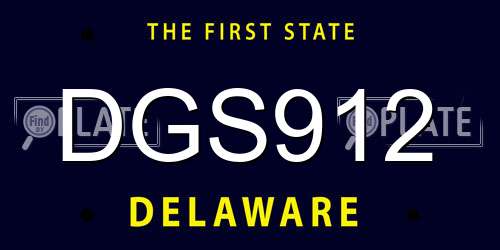 DGS912 Delaware License Plate