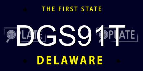 DGS91T Delaware License Plate