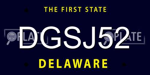 DGSJ52 Delaware License Plate