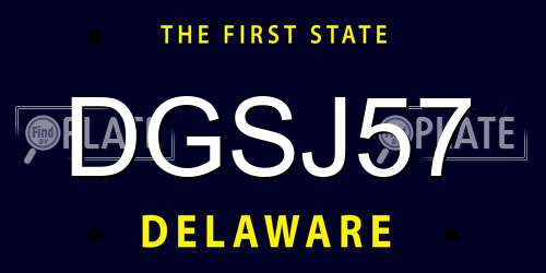 DGSJ57 Delaware License Plate