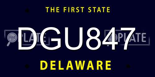 DGU847 Delaware License Plate