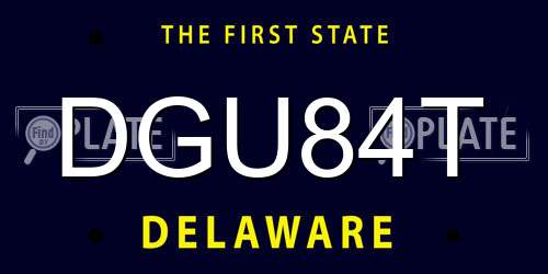 DGU84T Delaware License Plate