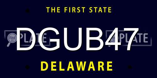 DGUB47 Delaware License Plate