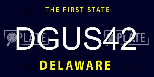 DGUS42 Delaware License Plate