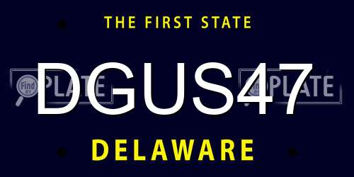 DGUS47 Delaware License Plate