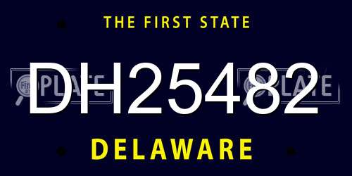 DH25482 Delaware License Plate