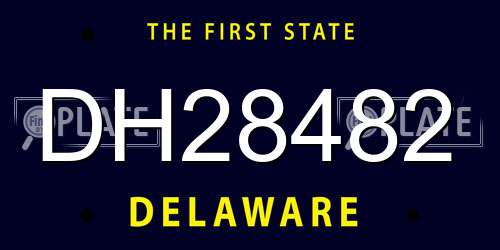 DH28482 Delaware License Plate