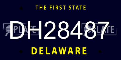 DH28487 Delaware License Plate