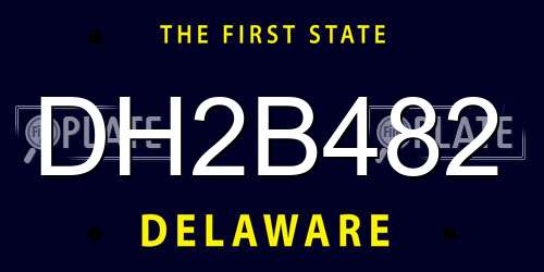 DH2B482 Delaware License Plate