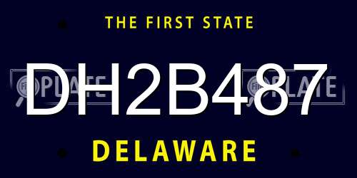 DH2B487 Delaware License Plate