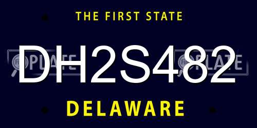 DH2S482 Delaware License Plate