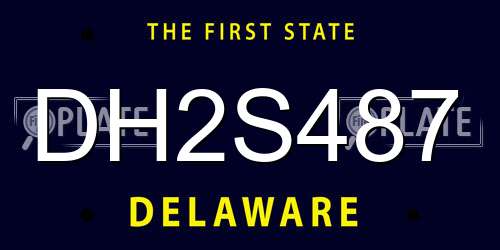 DH2S487 Delaware License Plate