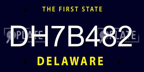 DH7B482 Delaware License Plate