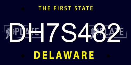 DH7S482 Delaware License Plate