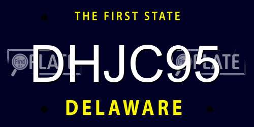 DHJC95 Delaware License Plate