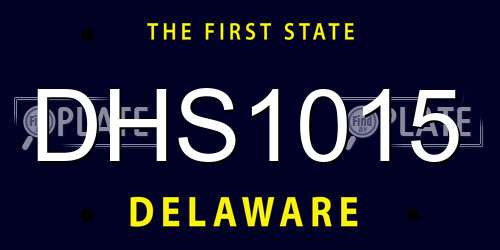 DHS1015 Delaware License Plate