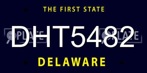 DHT5482 Delaware License Plate