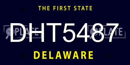 DHT5487 Delaware License Plate