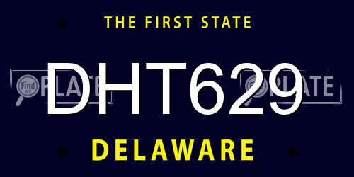 DHT629 Delaware License Plate