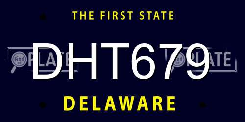 DHT679 Delaware License Plate