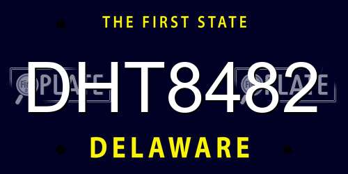 DHT8482 Delaware License Plate