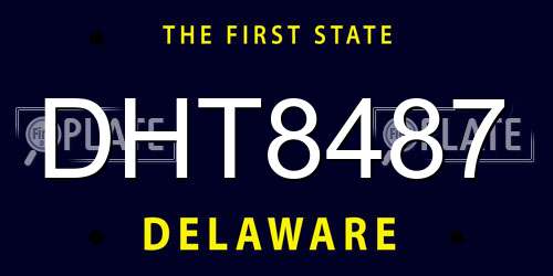 DHT8487 Delaware License Plate