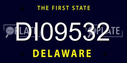 DI09532 Delaware License Plate