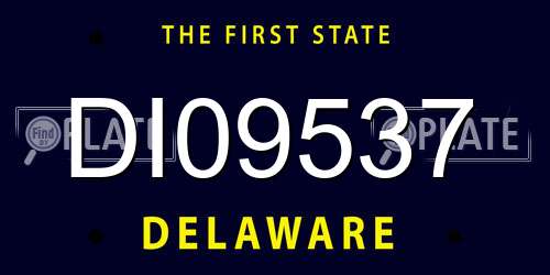 DI09537 Delaware License Plate