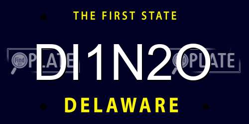 DI1N2O Delaware License Plate