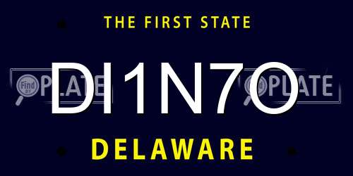 DI1N7O Delaware License Plate