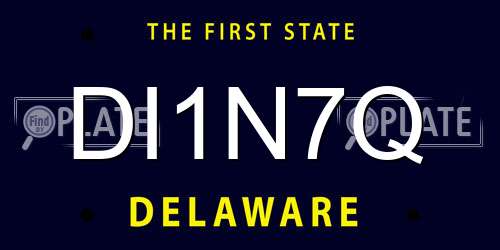 DI1N7Q Delaware License Plate