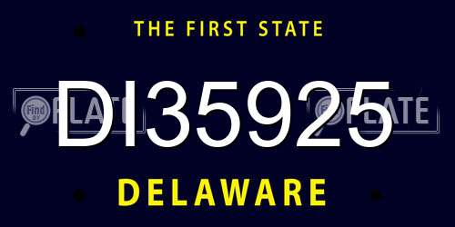 DI35925 Delaware License Plate