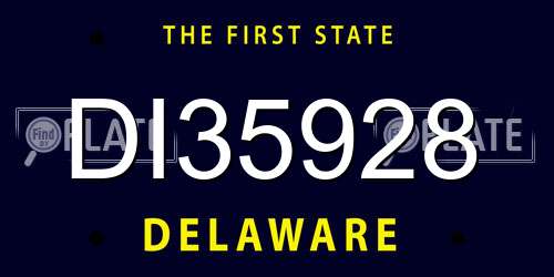 DI35928 Delaware License Plate