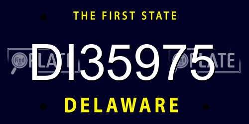 DI35975 Delaware License Plate