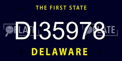 DI35978 Delaware License Plate