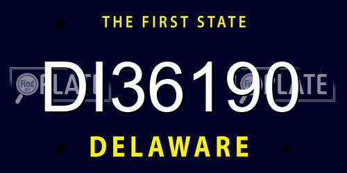 DI36190 Delaware License Plate